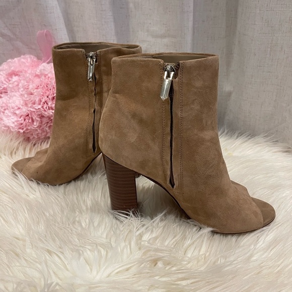 Sam Edelman Suede Open Toe Booties Size 6.5 - Picture 3 of 8